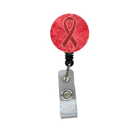 Teacher&Aposs Aid Red Ribbon Aids Awareness Retractable Badge Reel TE2924872